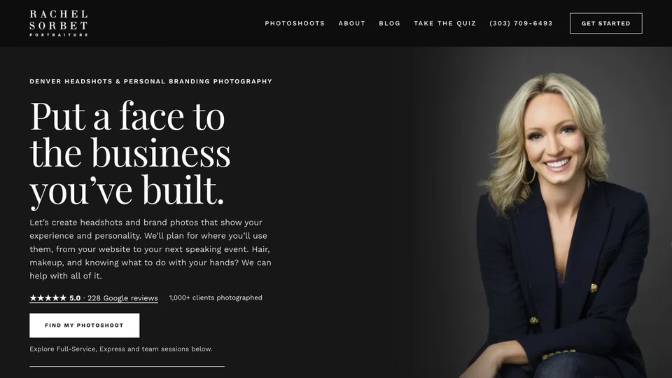 Rachel Sorbet’s headshot and personal branding website