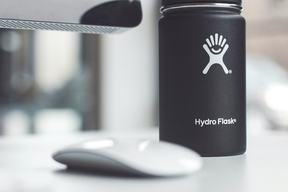 Hydroflask branded gift water bottle photography marketing strategy